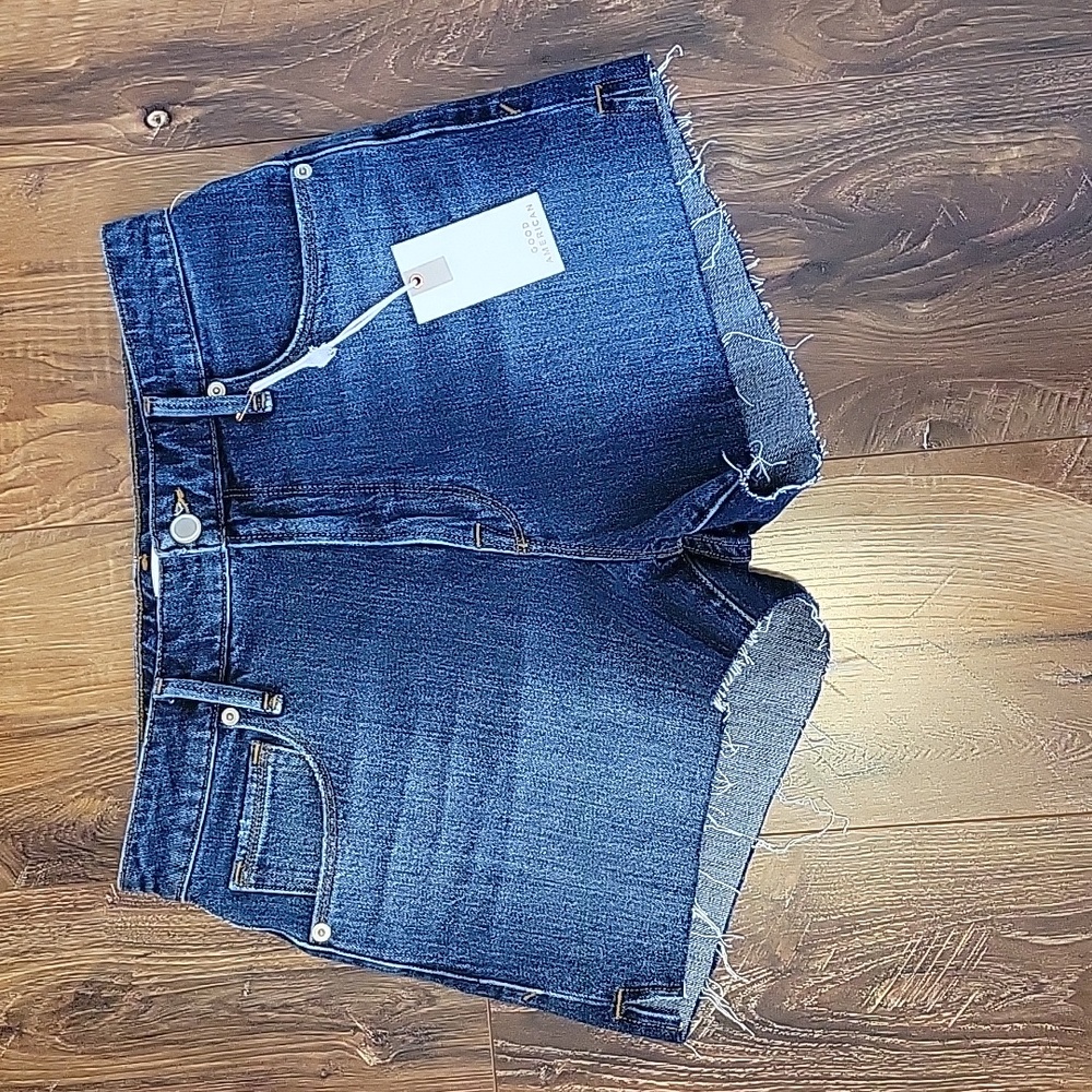 Good American Dark Blue Jean Shorts